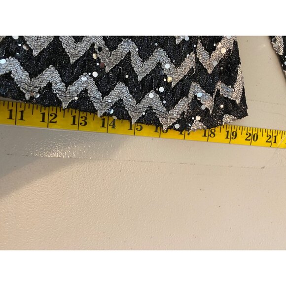 Blue Sage Black & Silver Chevron Sequin Tank Top & Jacket XL - Picture 16 of 16